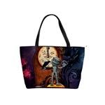 Funny Mummy With Skulls, Crow And Pumpkin Shoulder Handbags