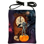 Funny Mummy With Skulls, Crow And Pumpkin Shoulder Sling Bags