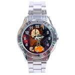 Funny Mummy With Skulls, Crow And Pumpkin Stainless Steel Analogue Watch