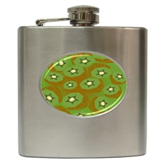 Relativity Pattern Moon Star Polka Dots Green Space Hip Flask (6 Oz)