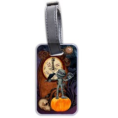 Funny Mummy With Skulls, Crow And Pumpkin Luggage Tags (two Sides)