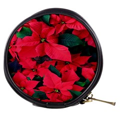 Red Poinsettia Flower Mini Makeup Bags by Mariart