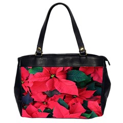 Red Poinsettia Flower Office Handbags (2 Sides) 