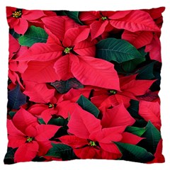 Red Poinsettia Flower Large Cushion Case (one Side) by Mariart