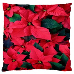 Red Poinsettia Flower Large Flano Cushion Case (one Side) by Mariart