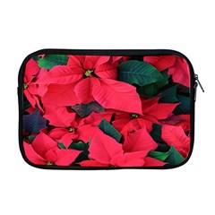 Red Poinsettia Flower Apple Macbook Pro 17  Zipper Case by Mariart