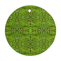 Digital Nature Collage Pattern Round Ornament (two Sides) by dflcprints