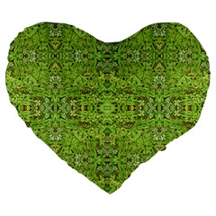 Digital Nature Collage Pattern Large 19  Premium Flano Heart Shape Cushions by dflcprints