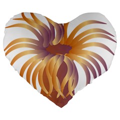 Sea Anemone Large 19  Premium Heart Shape Cushions by Mariart