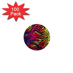 Rainbow Zebra 1  Mini Magnets (100 Pack) 