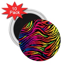Rainbow Zebra 2 25  Magnets (10 Pack)  by Mariart
