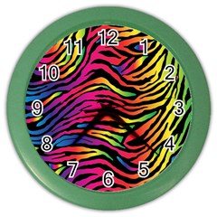 Rainbow Zebra Color Wall Clocks