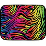 Rainbow Zebra Fleece Blanket (Mini) 35 x27  Blanket