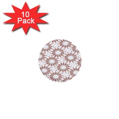 Pattern Flower Floral Star Circle Love Valentine Heart Pink Red Folk 1  Mini Buttons (10 Pack) 