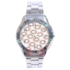 Pattern Flower Floral Star Circle Love Valentine Heart Pink Red Folk Stainless Steel Analogue Watch