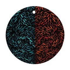 Square Pheonix Blue Orange Red Ornament (round)