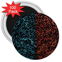 Square Pheonix Blue Orange Red 3  Magnets (100 Pack) by Mariart