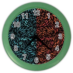 Square Pheonix Blue Orange Red Color Wall Clocks by Mariart