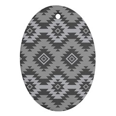 Triangle Wave Chevron Grey Sign Star Oval Ornament (two Sides) by Mariart