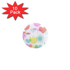 Tulip Lotus Sunflower Flower Floral Staer Love Pink Red Blue Green 1  Mini Magnet (10 Pack)  by Mariart