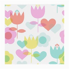 Tulip Lotus Sunflower Flower Floral Staer Love Pink Red Blue Green Medium Glasses Cloth (2-side) by Mariart