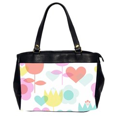 Tulip Lotus Sunflower Flower Floral Staer Love Pink Red Blue Green Office Handbags (2 Sides)  by Mariart