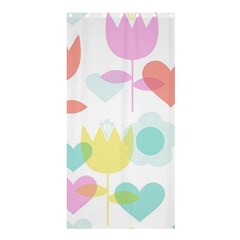Tulip Lotus Sunflower Flower Floral Staer Love Pink Red Blue Green Shower Curtain 36  X 72  (stall) 