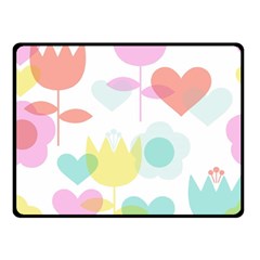 Tulip Lotus Sunflower Flower Floral Staer Love Pink Red Blue Green Double Sided Fleece Blanket (small) 