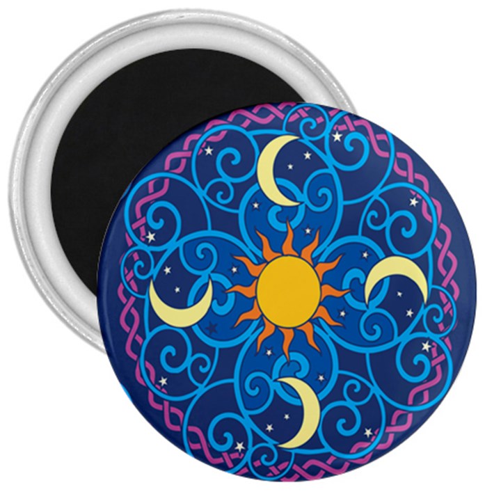 Sun Moon Star Space Vector Clipart 3  Magnets