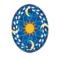 Sun Moon Star Space Vector Clipart Ornament (oval Filigree)