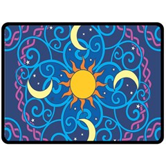 Sun Moon Star Space Vector Clipart Double Sided Fleece Blanket (large) 