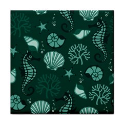 Vector Seamless Pattern With Sea Fauna Seaworld Face Towel