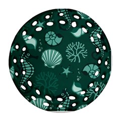 Vector Seamless Pattern With Sea Fauna Seaworld Ornament (round Filigree)