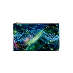 Waveslight Chevron Line Net Blue Cosmetic Bag (small)  by Mariart