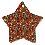 Surface Patterns Bright Flower Floral Sunflower Star Ornament (Two Sides) Back