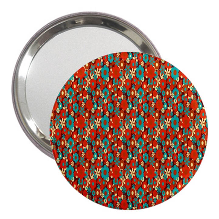 Surface Patterns Bright Flower Floral Sunflower 3  Handbag Mirrors