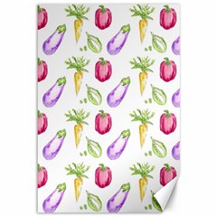 Vegetable Pattern Carrot Canvas 12  X 18   by Mariart