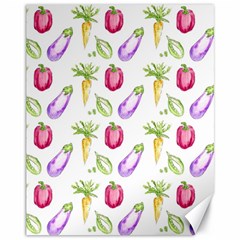 Vegetable Pattern Carrot Canvas 11  X 14   by Mariart