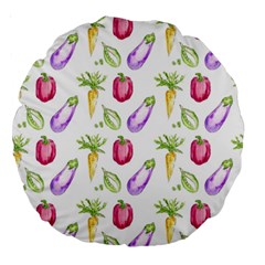 Vegetable Pattern Carrot Large 18  Premium Round Cushions