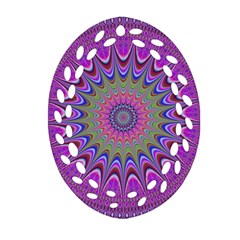 Art Mandala Design Ornament Flower Oval Filigree Ornament (two Sides) by BangZart