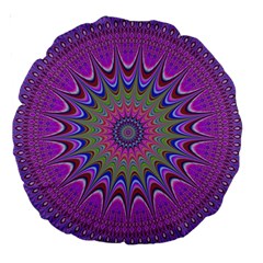 Art Mandala Design Ornament Flower Large 18  Premium Round Cushions by BangZart