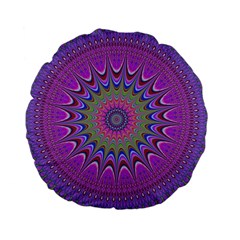 Art Mandala Design Ornament Flower Standard 15  Premium Flano Round Cushions