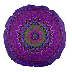 Art Mandala Design Ornament Flower Large 18  Premium Flano Round Cushions