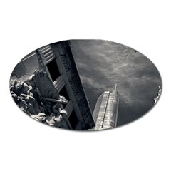 Chicago Skyline Tall Buildings Oval Magnet by BangZart
