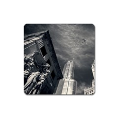 Chicago Skyline Tall Buildings Square Magnet by BangZart