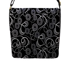 Floral Pattern Background Flap Messenger Bag (l) 