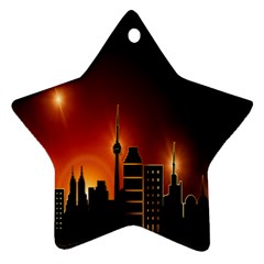Gold Golden Skyline Skyscraper Star Ornament (two Sides) by BangZart