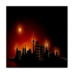 Gold Golden Skyline Skyscraper Face Towel by BangZart