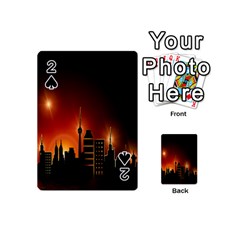 Gold Golden Skyline Skyscraper Playing Cards 54 (mini)  by BangZart