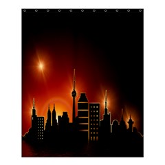 Gold Golden Skyline Skyscraper Shower Curtain 60  X 72  (medium)  by BangZart